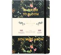 Burde Notizbuch Deluxe A5 Flower: Liniert, Gummiband-Verschluß.