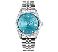 BUREI Orologi automatici da uomo di lusso in acciaio inossidabile orologi impermeabili per gli uomini regali per gli uomini, Azzurro-Argento, Stile aziendale