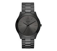 BUREI Orologi da polso da uomo, analogico, in acciaio inox, al quarzo, impermeabili, interamente nero, 44mm, Minimalista regalo festa del papà