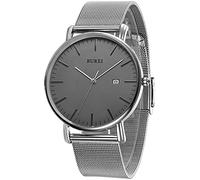 BUREI Orologi da polso da uomo, orologi al quarzo analogici minimalisti per gli uomini con banda di maglia, regali per gli uomini.
