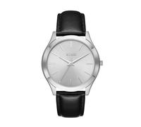 BUREI Orologi da uomo alla moda, analogico, in acciaio inox, al quarzo, impermeabile, regalo per gli uomini., Argento brillante e nero