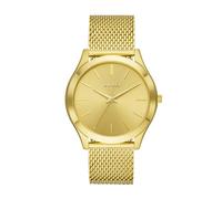 BUREI Orologio al quarzo alla moda da uomo, analogico, con cinturino in acciaio inox, impermeabile, orologi classici per uomini, Tutto oro-1, Bracciale