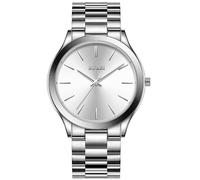 BUREI Orologio al quarzo alla moda da uomo, analogico, con cinturino in acciaio inox, impermeabile, orologi classici per uomini, argento, Bracciale