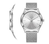 BUREI Orologio al quarzo di moda per uomo, orologio analogico con data, con cinturino in acciaio inossidabile, impermeabile, orologi classici per uomini, Bracciale