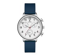 BUREI Orologio da polso analogico al quarzo, da infermiera, in silicone, impermeabile, luce notturna, cronometro multifunzionale (Blu)