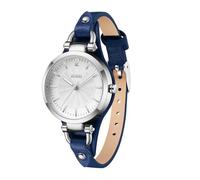 BUREI Orologio da Polso Analogico da Donna, Classico, al Quarzo, Forma Ovale, con Data (Blu)