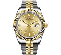 BUREI Orologio da polso per Uomo con Indicazione della Data Scala e Lancetta Luminose Orologio Cronometrico allo Stile d'Affare Vetro Zaffiro e Cintura in Acciaio Inossidabile