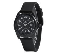 BUREI Orologio militare da uomo con data, cinturino in nylon e orologio da campo impermeabile, adatto per sport all'aria aperta, regalo molto solido e durevole (Tutto nero)