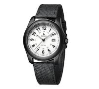 BUREI Orologio militare da uomo con data, cinturino in nylon e orologio da campo impermeabile, adatto per sport all'aria aperta, regalo molto solido e durevole (ferroso)