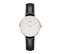BUREI Orologio ultra sottile Demen minimalista orologio da polso Demen analogico giapponese al quarzo con cinturino in maglia in acciaio inox, regalo per le donne, bianco e oro (bianco e nero)
