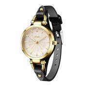 BUREI Relogio Feminino - Orologio da polso da donna, semplice, con cinturino in pelle, al quarzo, piccolo, sottile, colore: marrone e nero, Oro e nero.