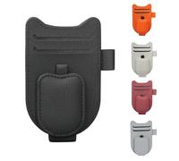 BURENZHAYA Supporto per Occhiali da Sole Auto, Supporto per Occhiali da Sole Auto, in Pelle, per Auto, Multifunzione, Accessorio per Auto (Nero)