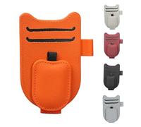 BURENZHAYA Supporto per Occhiali da Sole Auto, Supporto per Occhiali da Sole Auto, in Pelle, per Auto, Multifunzione, Accessorio per Auto (Arancione)