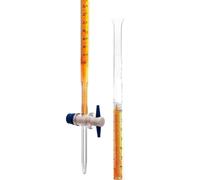 Buretta di Precisione con Rubinetto PTFE, Capacità 10ml, Suddivisioni 0,05ml, Vetro Borosilicato