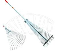 Rastrello Scopa per Foglie da Giardino 15 denti regolabili Manico cm. 118 Ghiaia