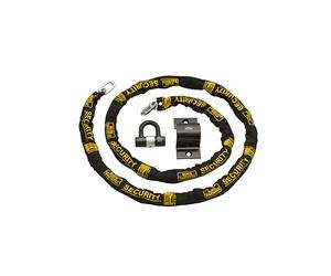 Burg-Wachter 3M Sold Secure Gold - Kit catena per bicicletta, lucchetto e ancoraggio a terra, colore: nero
