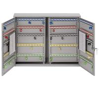 Burg-Wachter KC200HL - Armadietti portachiavi a doppia porta, in argento Sterling, 200 ganci per chiavi