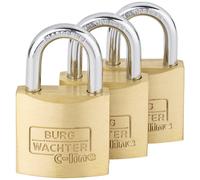 BURG-WÄCHTER Set da 3 Lucchetti, Gancio spesso 5 mm, 4 Chiavi, Trio 222 30 SB