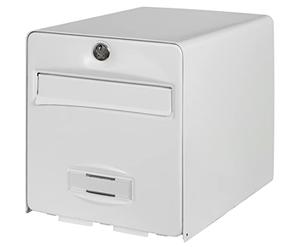 BURG-WÄCHTER Cassetta delle lettere autorizzata La Posta, 2 porte, 509 BL BALthazar, bianco, in acciaio zincato, con porta ad apertura totale e fermaporta (porta bloccata a 120°)