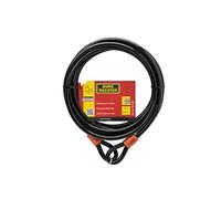 BURG-WÄCHTER Cavo a spirale con occhielli, Cavo d’acciaio rivestito (senza lucchetto), Fissaggio di mobili da giardino, Biciclette, Moto, 750 500, Nero, 5 m