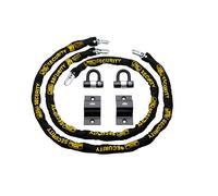 Burg-Wächter GKM10mm Duo Kit Venduto Secure Diamond & Gold 10mm chiave uguale confezione doppia, nero, catena 2 m, serratura e ancoraggio a terra