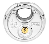 BURG-WÄCHTER Lucchetto ad Arco, Lucchetto con 2 Chiavi, Spessore Arco 11,8 mm, Corpo in Acciaio Inox, Serratura in Ottone, Protezione Anti-taglio, Circle 21 80 SB