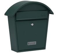 Burg-Wächter MB06G Cassetta delle lettere Classic 2 da parete, in acciaio zincato, con serratura, resistente alle intemperie, colore: verde opaco, 36 x 38 x 13 cm, 364x380x134mm