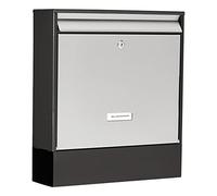 Burg-Wächter Oxford-Set 68770 B+S Cassetta Postale in Acciaio con Scomparto per Giornali Integrato, Argento/Nero