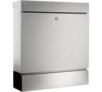 BURG-WÄCHTER Seattle 3848 NI - Cassetta delle lettere in acciaio INOX con scatola per giornali, formato DIN C4, con 2 chiavi, colore: Argento