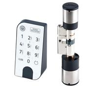 BURG-WÄCHTER Serratura Elettronica, Cilindro e Tastiera, Apertura con App, Codice PIN o Chiave con Telecomando, ENTRYeasy 7601 PIN, Nero/Acciaio, Tastiera