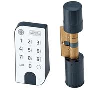 BURG-WÄCHTER Serratura Elettronica secuENTRY per Porte d’Ingresso, Funzionamento con Codice Numerico, App o Chiave con Telecomando, in ilindro, ENTRY Home 5001 PIN, Nero/Bianco