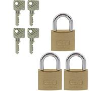Burg-Wächter Set di 3 lucchetti cilindrici, spessore 6 mm, TRIO 405 40 GL SB