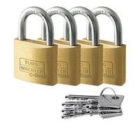 BURG-WÄCHTER - Set di lucchetti 4 pezzi ad apertura con chiave unica 30