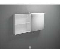 burgbad Badu armoire de toilette avec éclairage LED à poser, 1 porte butée à droite, 1 étagère ouverte, largeur 1200mm, SFTW120RF3700G0196, SFTW120RF3700G0196, Colorazione: Marone decor Truffle / Maro