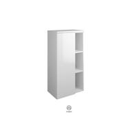 burgbad Badu Armoire mi-haute, avec 1 porte, avec 1 étagère, avec éclairage, hauteur 98cm, version droite, UHUA050RF3692C0037G0198, UHUA050RF3692C0037G0198, Colorazione: Grigio lino lucido / Grigio li