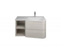 burgbad Badu lavabo en fonte minérale, blanc brillant, avec meuble sous-lavabo, avec étagère, largeur 92cm, installation à gauche, SFUV092LF3966C0001G0196, SFUV092LF3966C0001G0196, Colorazione: Blu gh
