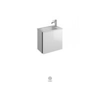 burgbad Badu lavabo en fonte minérale, blanc brillant, avec meuble sous-lavabo, largeur 52cm, version droite, SFUM052RF3691C0001G0196, SFUM052RF3691C0001G0196, Colorazione: Bianco lucido / bianco luci