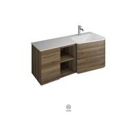 burgbad Badu lavabo en fonte minérale, blanc velvet, avec meuble sous-lavabo, largeur 122cm, înstallation à droite, SFUI122RF3699C0037G0196, SFUI122RF3699C0037G0196, Colorazione: Velluto decorativo in