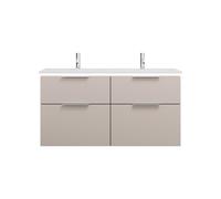 burgbad Eqio double lavabo en fonte minérale, meuble sous-lavabo avec éclairage LED inclus, avec 4 tiroirs, largeur 1220mm, SHCG122F6583C0001G0146, SHCG122F6583C0001G0146, Colorazione: Grigio chiaro o