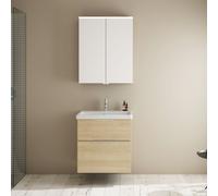 Burgbad Eqio lavabo con mobile, con armadietto a specchio, SFAN065F3180C0001G0146, Eqio [Mobili da Bagno > Set Mobili da Bagno]