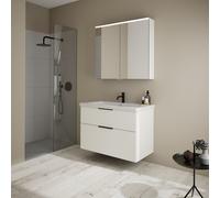 Burgbad Eqio lavabo con mobile, con armadietto a specchio, SFAN093F6582C0001G0200CH, Eqio [Mobili da Bagno > Set Mobili da Bagno]