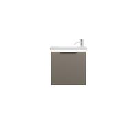 burgbad Eqio lavabo en céramique avec meuble sous-lavabo et éclairage LED, 530x315x540mm, SFPQ053F2010C0001G0146, SFPQ053F2010C0001G0146, Colorazione: Grigio lucido / Grigio lucido, maniglia cromata G