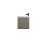 burgbad Eqio lavabo en céramique avec meuble sous-lavabo et éclairage LED, 530x315x540mm, SFPQ053F2010C0001G0252, SFPQ053F2010C0001G0252, Colorazione: Grigio lucido / Grigio lucido, maniglia nera opac