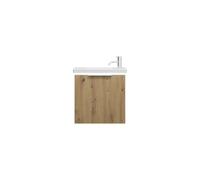 burgbad Eqio lavabo en céramique avec meuble sous-lavabo et éclairage LED, 530x315x540mm, SFPQ053F5662C0001G0146, SFPQ053F5662C0001G0146, Colorazione: Decoro urbano in rovere / Decoro urbano in rovere