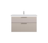 burgbad Eqio lavabo en céramique avec meuble sous-lavabo et éclairage LED, largeur 1030mm, SEZA103F6583C0001G0146, SEZA103F6583C0001G0146, Colorazione: Grigio chiaro opaco / Grigio chiaro opaco, manig