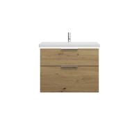 burgbad Eqio lavabo en céramique avec meuble sous-lavabo et éclairage LED, largeur 830mm, SEZA083F5662C0001G0146, SEZA083F5662C0001G0146, Colorazione: Decoro urbano in rovere / Decoro urbano in rovere
