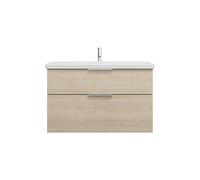 Lavabo in ceramica Burgbad Eqio con mobiletto, larghezza 1030 mm, SEYQ103, Colorazione: Rovere Decor Cashmere / Rovere Decor Cashmere Decor Cashmere, manico G0146