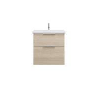 Burgbad Eqio lavabo in ceramica incluso mobiletto toilette SEYQ063, larghezza 630 mm, Colorazione: Rovere Decor Cashmere / Rovere Decor Cashmere Decor Cashmere, manico G0146