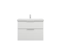 burgbad Eqio lavabo en céramique avec meuble sous-lavabo, largeur 830 mm, SEYQ083F2009C0001G0146, SEYQ083F2009C0001G0146, Colorazione: Bianco lucido / Bianco lucido, impugnatura G0146
