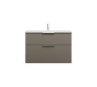 burgbad Eqio lavabo en fonte minérale avec meuble sous-lavabo, 920x490x618mm, SHCB092F2010C0001G0146, SHCB092F2010C0001G0146, Colorazione: Grigio lucido / Grigio lucido, maniglia cromata G0146